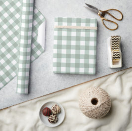 Papel De Presente Sapos de bolhas Gingham - xadrez verde de louros d