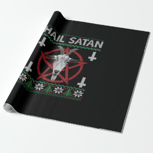 Papel De Presente Satã de granizo Cabeça Pentagram Funny Satanás Fei