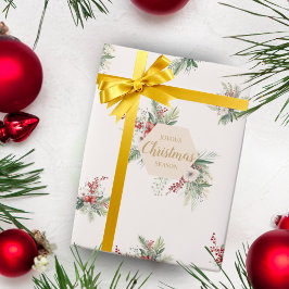 Papel De Presente Saudação Personalizada Botânica em Aquarela Simple