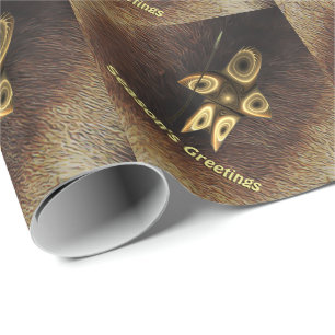 Papel De Presente Saudações da temporada - Fatiador de Inuit Fractal