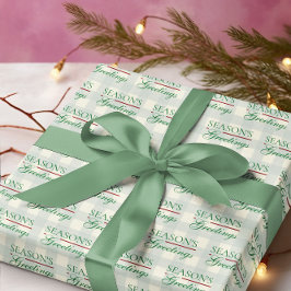 Papel De Presente Saudações da temporada Gingham Natal