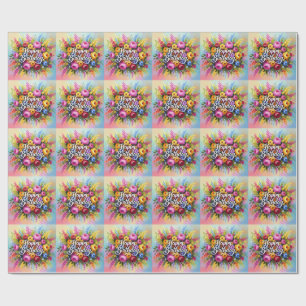 Papel De Presente Saudações de Aniversário