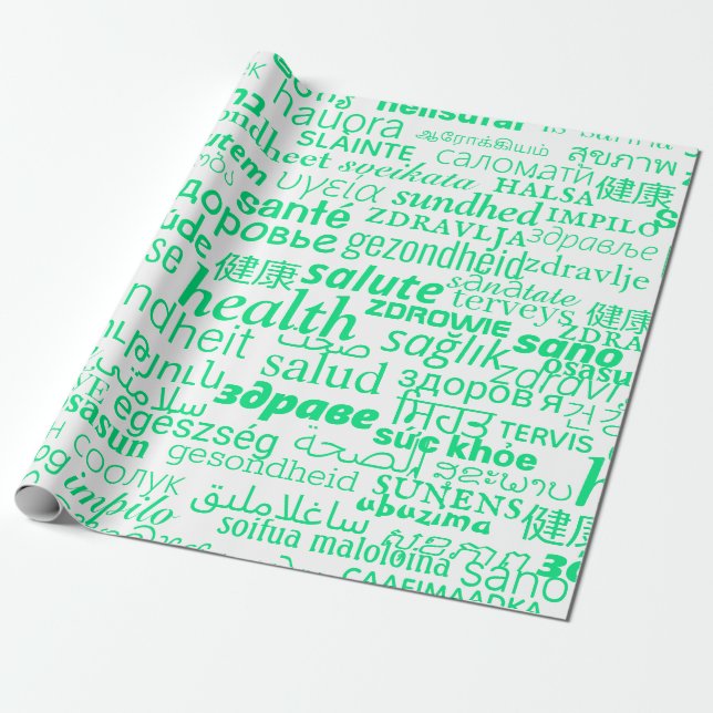Papel De Presente Saúde - Multi-Language International - Seja saudáv (Desenrolado)