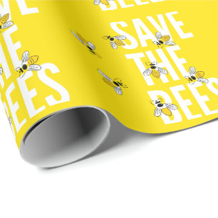 Papel De Presente SAve o POTE de mel das abelhas HONEYCOMB