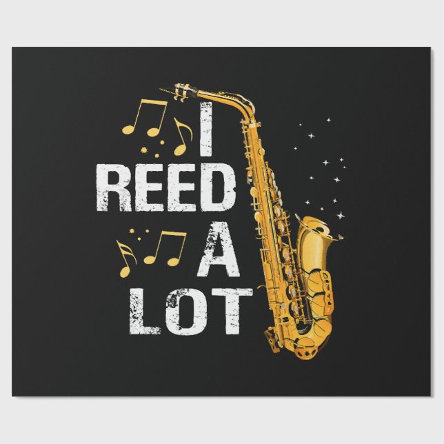 Papel De Presente Saxofone Engraçado (Aberto)