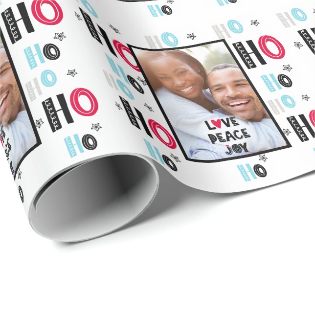 Papel De Presente Scandinavian Doodle FOTO Natal Moderno (Ponta do rolo)