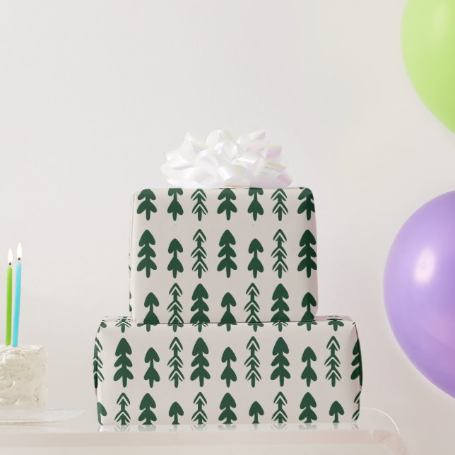 Papel De Presente Scandinavian Minimal Christmas Tree Gift Wrapping  (Presentes para festas)