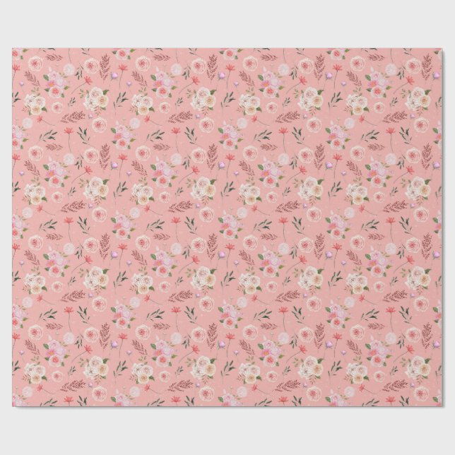 Papel De Presente Scattered Flower Wrapping Paper (Aberto)