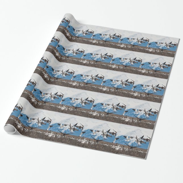 Papel De Presente Scattering Geese (Desenrolado)
