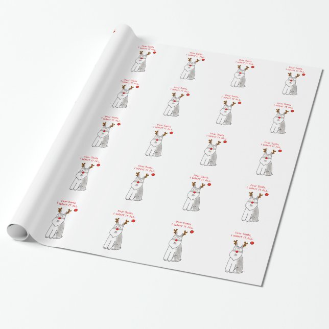 Papel De Presente Schnauzer caro Papai noel…. (Desenrolado)