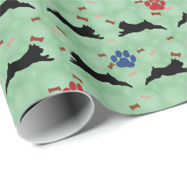 Papel De Presente Schnauzer Leaping