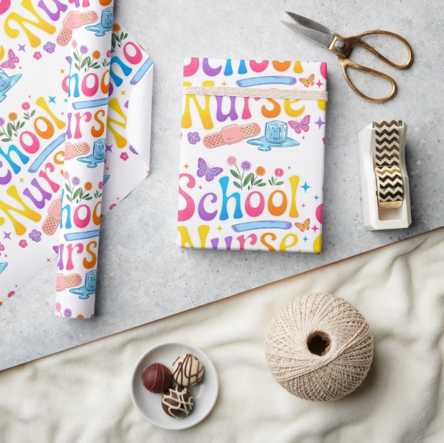 Papel De Presente School Nurse Wrapping Paper (Artesanato)