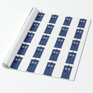 Papel De Presente SciFi azul especial do geek da caixa de POLÍCIA d