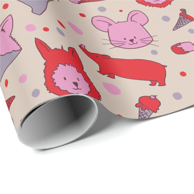 Papel De Presente Scoops & Snoots party wrapping paper  (Ponta do rolo)