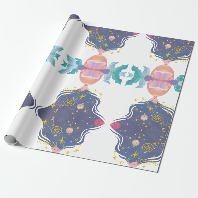 Papel De Presente Scorpio de novembro (Desenrolado)