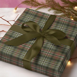Papel De Presente Scott Green Weathered Scottish Tartan
