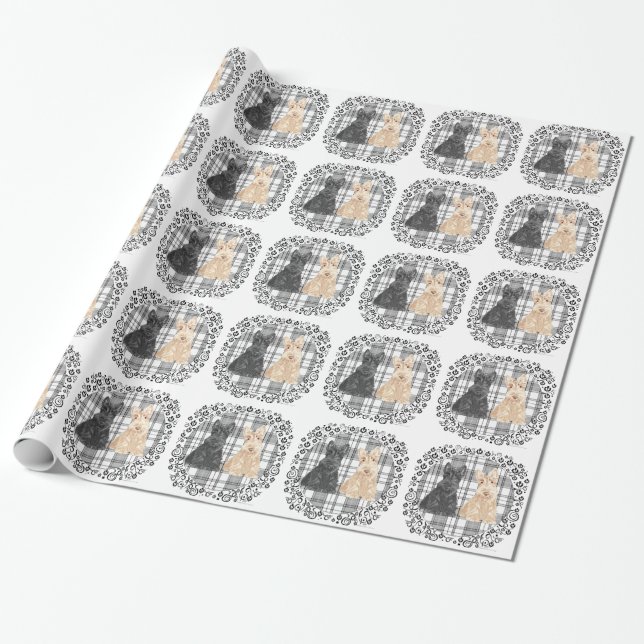 Papel De Presente Scotties Tartan (Desenrolado)