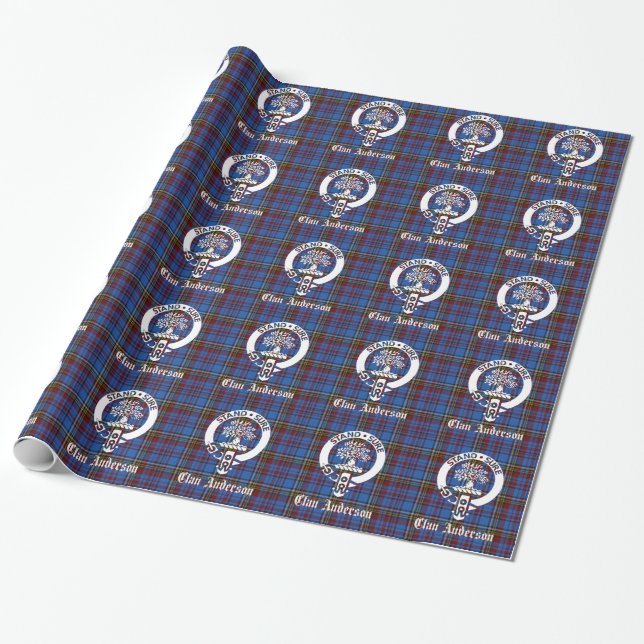 Papel De Presente Scottish Clan Anderson Crest & Tartan (Desenrolado)