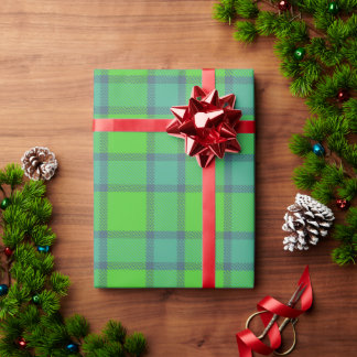 Papel De Presente Scottish green and blue plaid Wrapping Paper