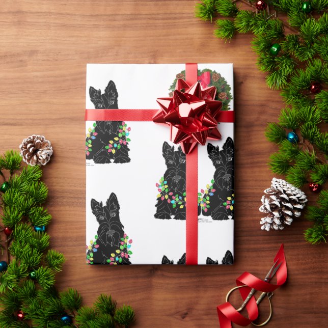 Papel De Presente Scottish Terrier Christmas (Presente de Natal)