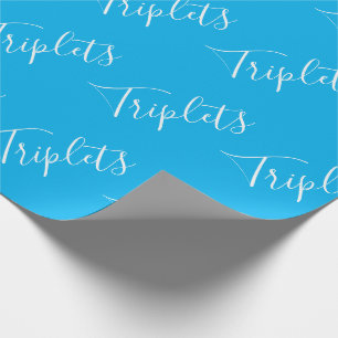 Papel De Presente Script de Menino Azul Triplet Boys