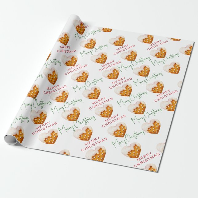 Papel De Presente Script de Padrão de Biscoito de Natal Alegre (Desenrolado)