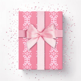 Papel De Presente Scroll Dot in Pink