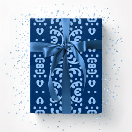 Papel De Presente Scroll Lace in Blue Indigo