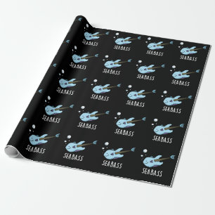 Papel De Presente Sea Bass Funny Bass Guitarra Peixe Escuro BG