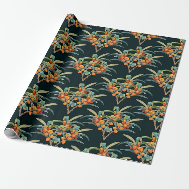 Papel De Presente Sea Buckthorn (Desenrolado)