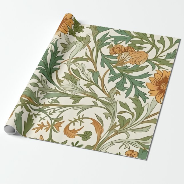 Papel De Presente Seamless Arts and Crafts style repeating pattern (Desenrolado)