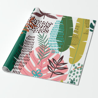Papel De Presente Seamless pattern tropical background with Monstera