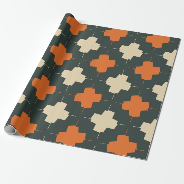 Papel De Presente Seamless pattern with bright geometric elements on (Desenrolado)