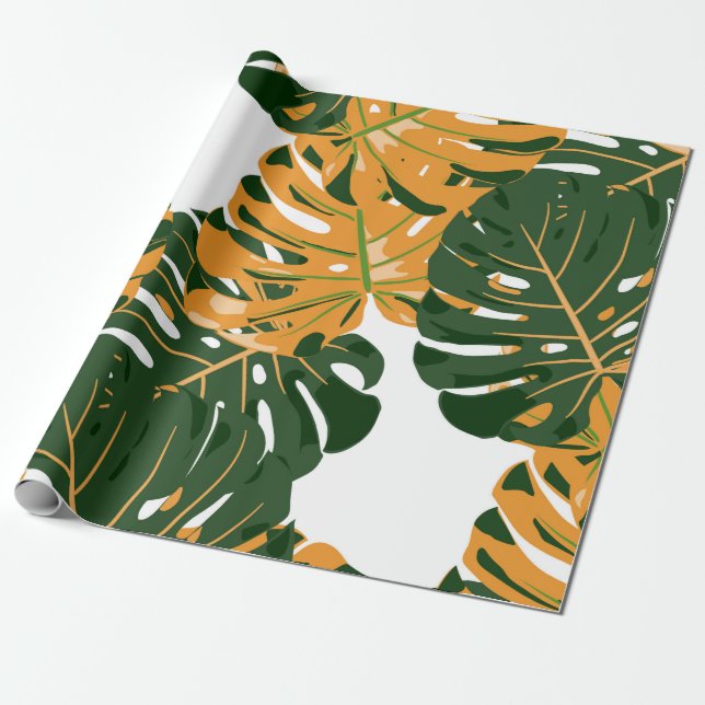Papel De Presente Seamless Pattern with Hawaiian Rainforest. Retro C (Desenrolado)