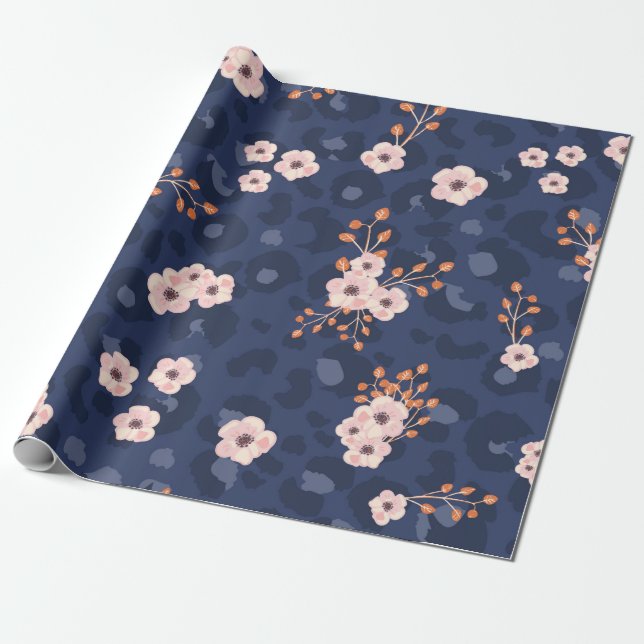 Papel De Presente Seamless pattern with leopard skin and pink small  (Desenrolado)