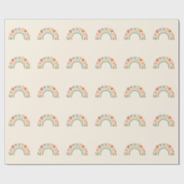 Papel De Presente Seamless Smiling Flowers Pastel Rainbow Pattern