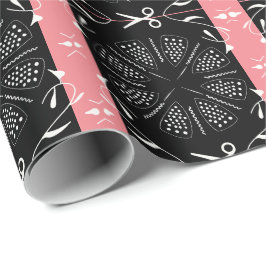 Papel De Presente Seamstress rosa e preto