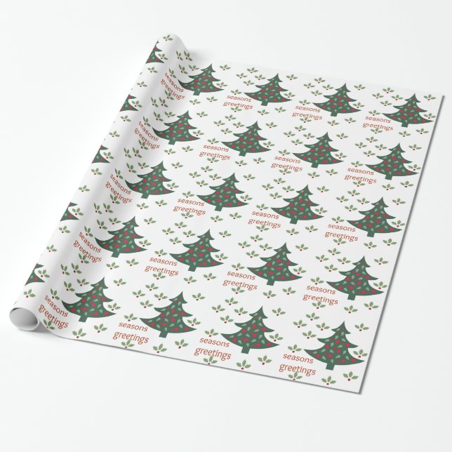 Papel De Presente Seasons Saudações (Desenrolado)