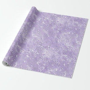 Papel De Presente Seda Moire Padrão Pequeno em Lilás Lavanda