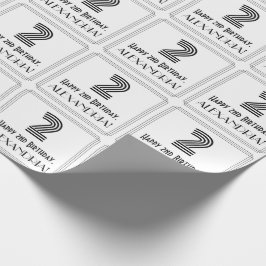 Papel De Presente segundo aniversário: Art Deco - Estilo Inspirado "