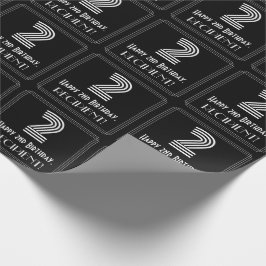 Papel De Presente segundo aniversário: Art Deco Inspira "2" com nome