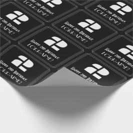 Papel De Presente segundo aniversário: Art Deco Inspira "2" & Nome