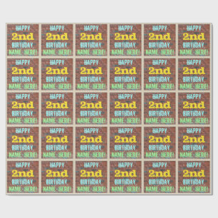 Papel De Presente Segundo aniversário inspirado no Grafite de parede