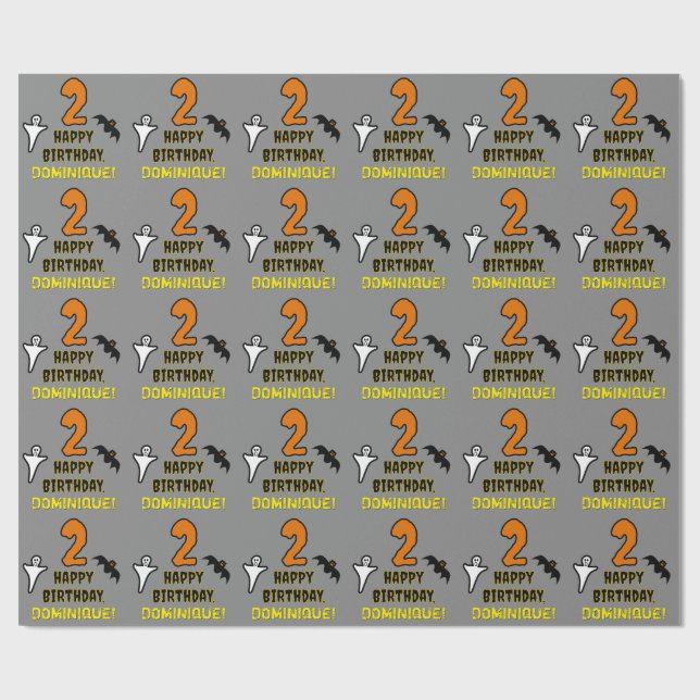 Papel De Presente segundo aniversário: Tema do Dia das Bruxas Spooky (Aberto)