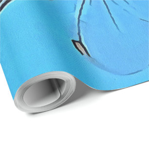 Papel De Presente Segure A Dragonfly Artística Contra O Azul Ceruli