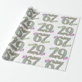Papel De Presente Seis Sete, Aniversário de Confetes