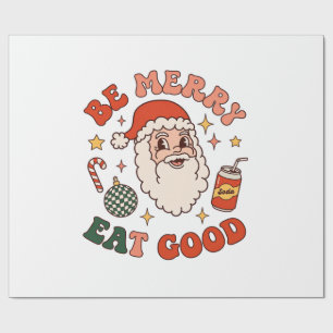 Papel De Presente Seja Alegre Coma Bom Natal Papai Noel Refrigerante