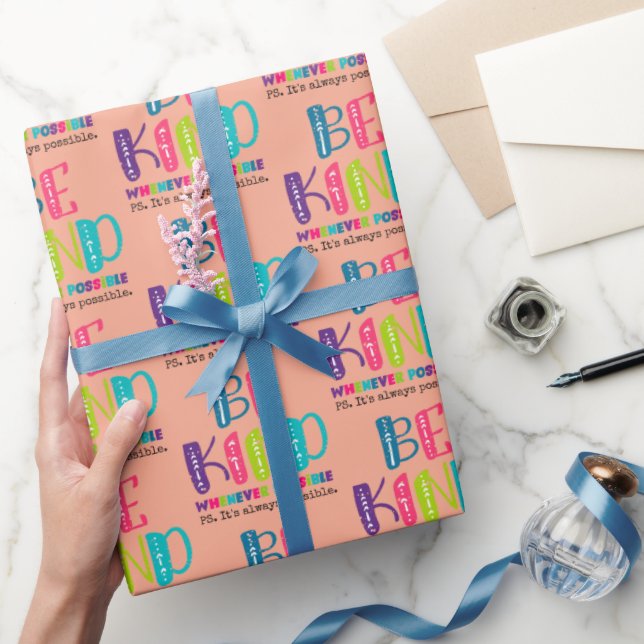Papel De Presente Seja gentil sempre que possível (Presentear)