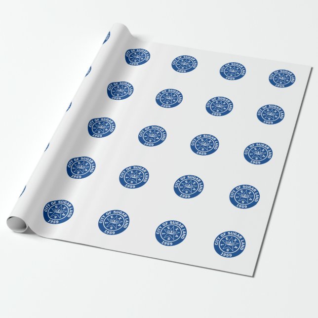 Papel De Presente Selo de Terras de Açúcar (Texas) (Desenrolado)