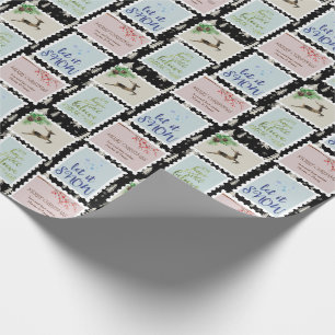 Papel De Presente Selos Personalizados Árvore de Natal